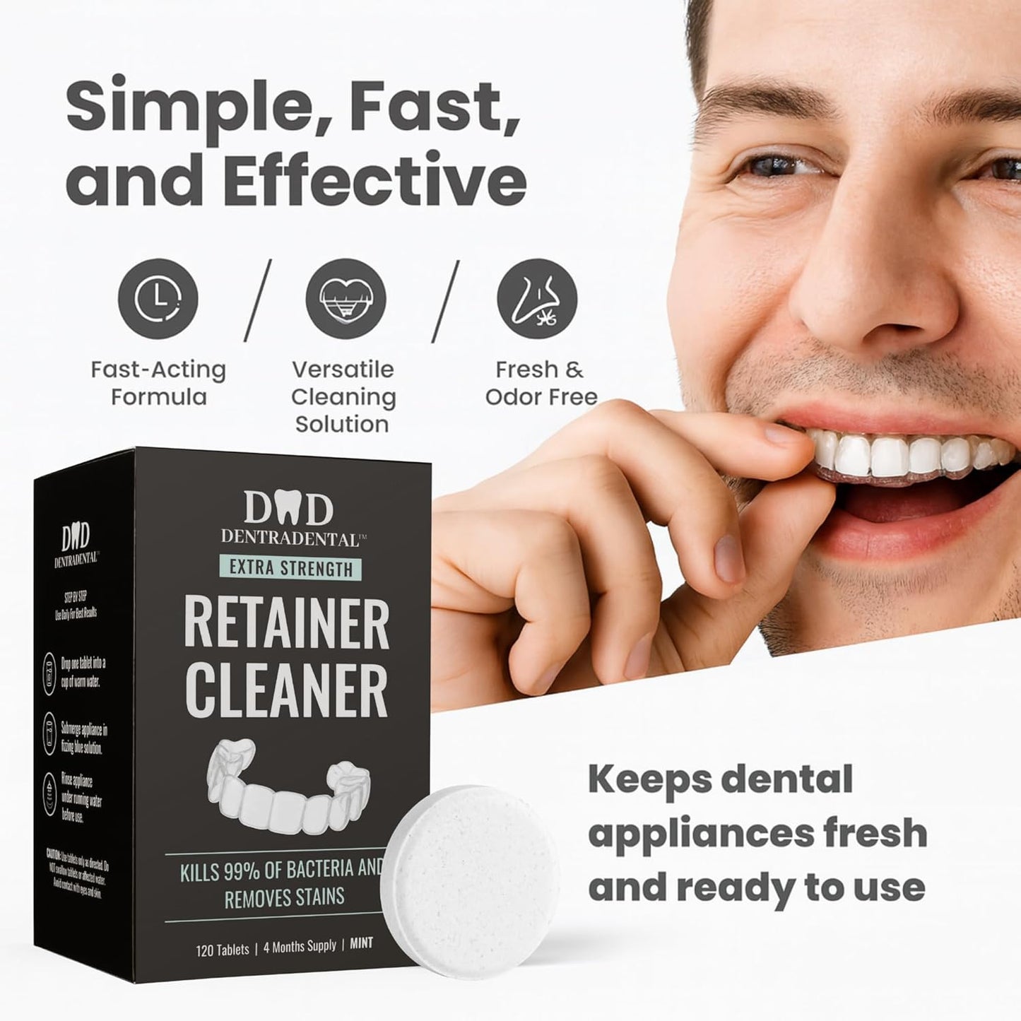 Retainer Cleaner Tablets – Extra Strength – 96 Count